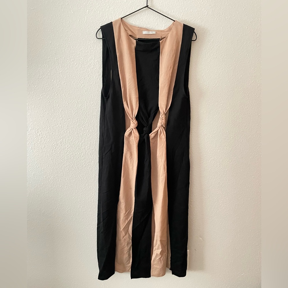Color Block Knot Maxi Dress